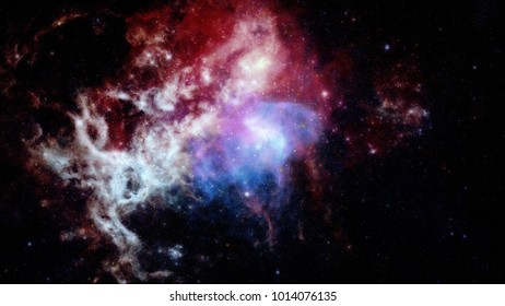 Beautiful nebula and Galaxy. Elements of this Image Furnished by NASA.