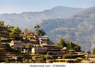 Beautiful Nepalese Home Buildings In Nepalese Village, Solukhumbu Area, Nepal