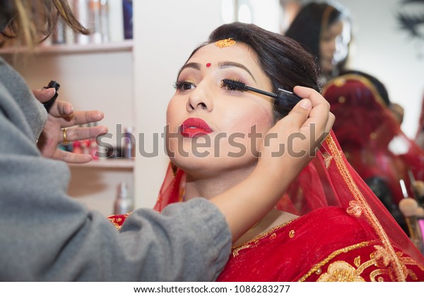 Beautiful Nepali Bride Wedding Dress Make Stock Photo Edit Now