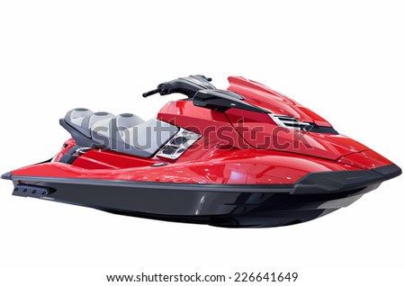 Beautiful new Red jet ski isolated on white