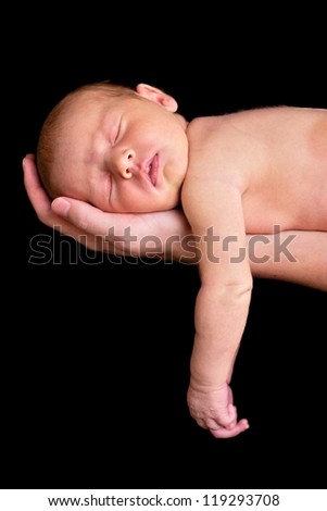 Similar – Baby girl with pompom hat sleeping