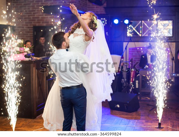 Beautiful Newlywed Couple First Dance Wedding Stock Photo Edit