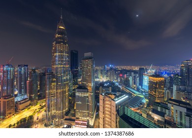 Beautiful Night Scene Iconic Kuala Lumpur Stock Photo (Edit Now) 1374387686