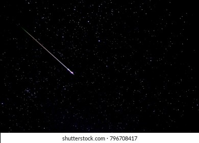 beautiful night sky and stars with meteor or shooting star as background