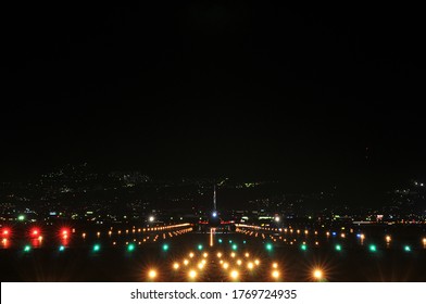 Beautiful Night View Of The Airport Runway