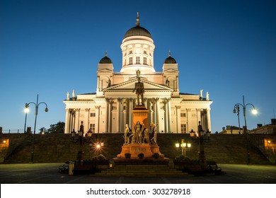 Beautiful Night View Famous Helsinki Cathedral Stock Photo 303278918 ...