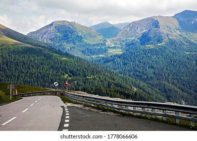 The beautiful Nockalm Road in the Nocky Mountains of the Austrian Alps.