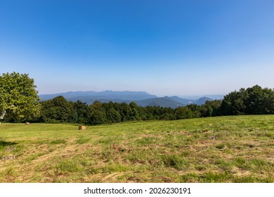 Beautiful Non Urban Landscape With Mountains And Hills At Summer, Natural Environment With Vibrant Colors