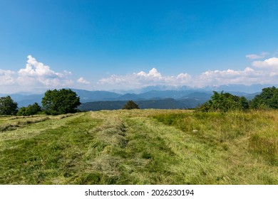 Beautiful Non Urban Landscape With Mountains And Hills At Summer, Natural Environment With Vibrant Colors