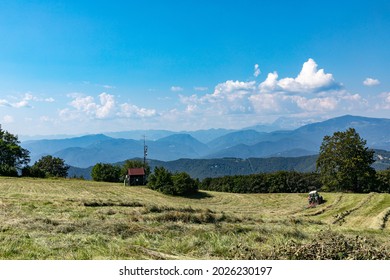 Beautiful Non Urban Landscape With Mountains And Hills At Summer, Natural Environment With Vibrant Colors