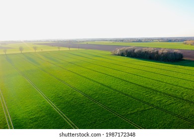 Beautiful Norfolk Farm Field Aerial View