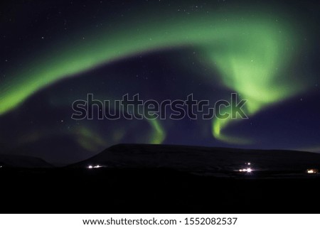 Beautiful Northern Lights on South Coast of Iceland