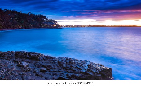 Beautiful Ocean Coastline During a Colorful Sunset, Noosa Heads, Sunshine Coast, Queensland, Australia