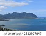 Beautiful ocean, mountains and view at Kaneohe Bay, Oahu, Hawaii