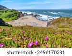 Beautiful oceanfront landscape, of Mile Rock Beach, San Francisco, California, Golden Gate National Recreation Area, USA