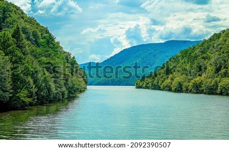 The beautiful Ocoee River in the mountains of Tennessee