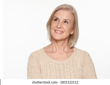                       Beautiful old lady. Senior woman with blond hair         