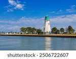 Beautiful old lighthouse at Port Dalhousie Harbour, St. Catharines, Ontario, Canada