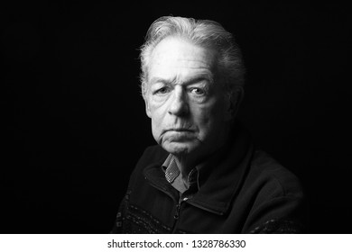 Beautiful Old Man With Expressions Black And White