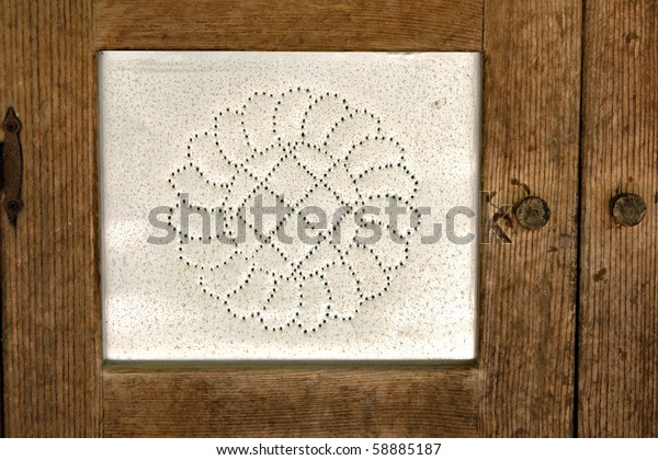 Beautiful Old Oak Cabinet Door Ornate Vintage Objects Stock Image