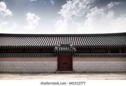 Beautiful Old Palace With Sky In Korea