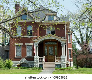 Beautiful Old Red Brick Home, Richardsonian Romanesque Style