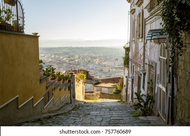 Beautiful Old Street In Naples, Italy