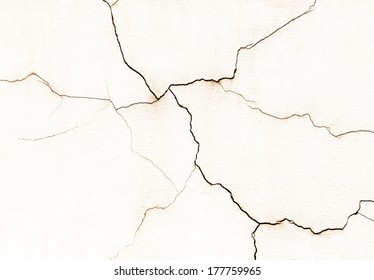 Beautiful Old Wall With Large Cracks And Texture