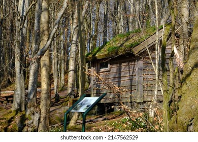 A Beautiful Old Wooden House In A Large Park In Norway.