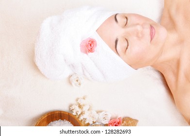 Beautiful Older Woman And A Spa Concept