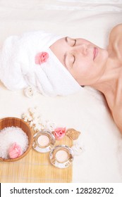 Beautiful Older Woman And A Spa Concept