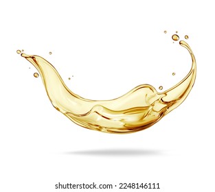 Beautiful olive or engine oil splash isolated on white background - Shutterstock ID 2248146111