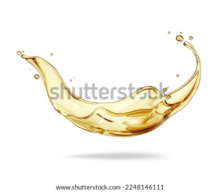 Beautiful olive or engine oil splash isolated on white background