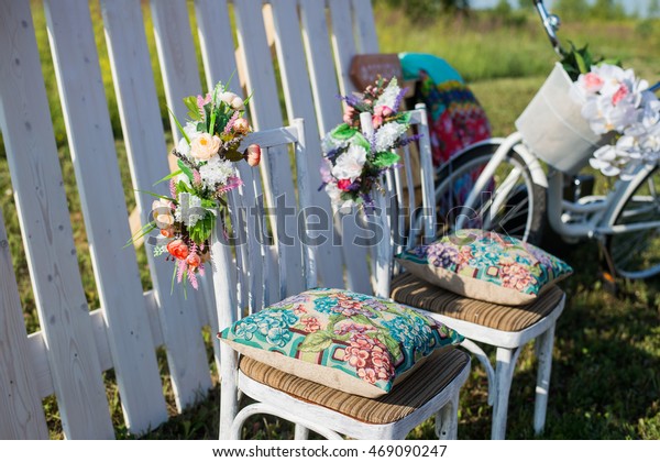 Beautiful Open Terrace Garden Tiffany Coloured Stock Photo Edit