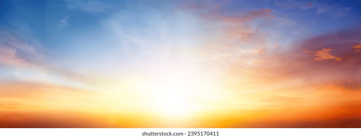 Beautiful orange sunset sunrise with clouds sky in nature. - Powered by Shutterstock