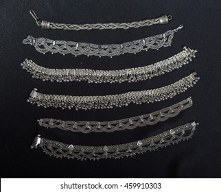 heavy silver anklets designs