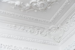 Beautiful Ornate White Decorative Plaster Moldings In Studio