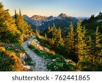 The Beautiful Pacific Crest Trail Near Snoqualmie Pass. 
Alpine Lakes Wilderness, Cascade Mountains, Washington