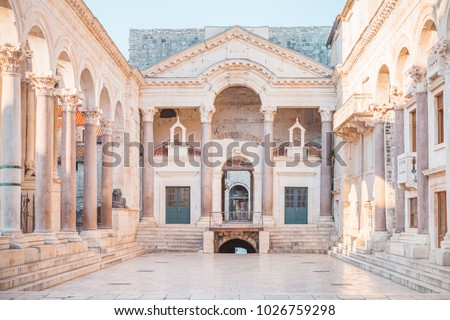 Beautiful palace built for the Roman Emperor Diocletian - Split city, Croatia