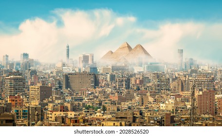 Beautiful panorama of the city of Cairo in Egypt
