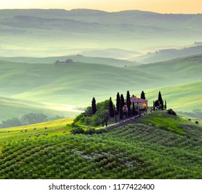 a beautiful panorama in the Tuscan land, Italy