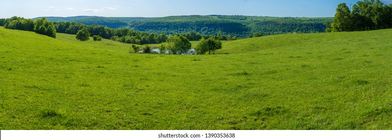 Beautiful Panoramic Farm Land Landscape View In Northwest Arkansas, Ozark Mountains