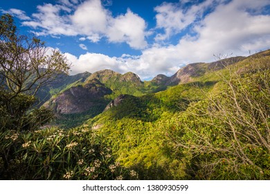 Beautiful Panoramic Image Of Green Mountains - Location: Serra Dos Órgãos National Park In Brazil