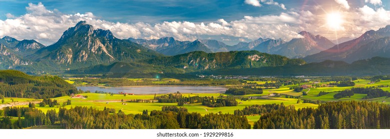 Beautiful Panoramic Landscape In Bavaria, Germany