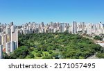 Beautiful panoramic perspective of the largest park of Goiania city with 315,000m2 of green area. Goiania, Goias, Brazil 