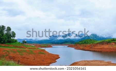 A beautiful panoramic scenery from the Banasura sagar dam in Western Ghats, Kerala, the second largest earthen dam in Asia
