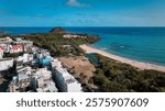 Beautiful panoramic view of Kenting Baishawan beach and coastline on a sunny day in Taiwan