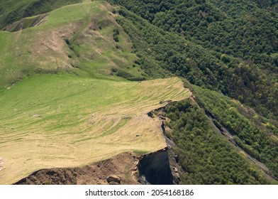 Beautiful Panoramic View On The Summit Of Peak Mayak (Lighthouse) 2352 M, Caucasus Mountains Of Dagestan Republic In Russia