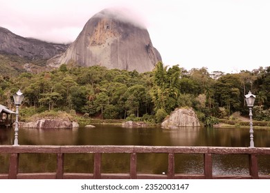 Beautiful panoramic view to Pedra Azul, in the state park in Domingos Martins, ES, Brazil.