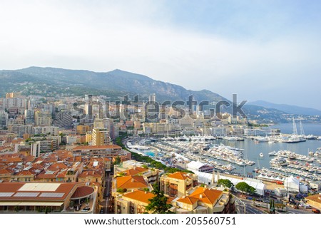 Beautiful panormic view of Monaco